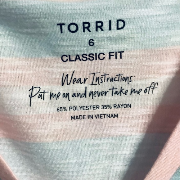 Torrid 6 Pink/Blue Multi Striped Dolman Top - Picture 7 of 10